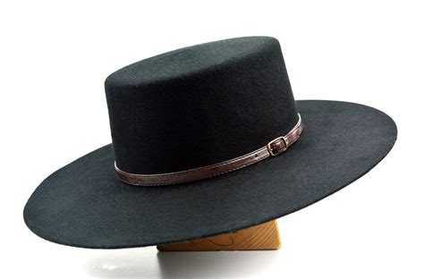 flatbrim cap|flat round brim western hat.